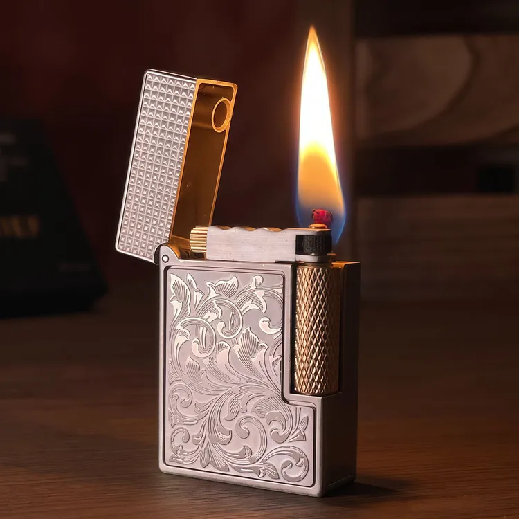 新款高储煤油打火机经典双面精雕复古唐草打火机男生礼物点火器
