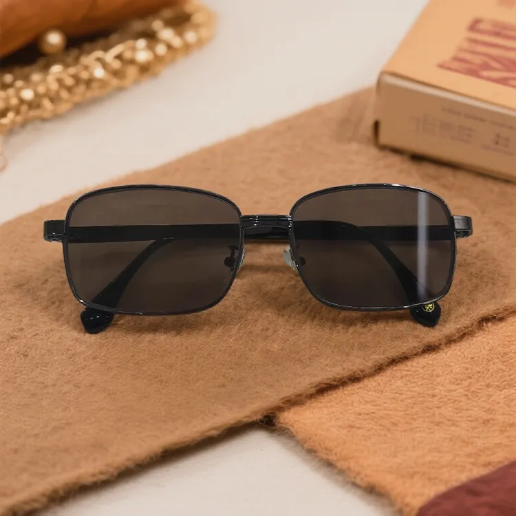 全镜框天然石茶色眼镜