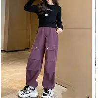 春秋款姐弟工装裤1349