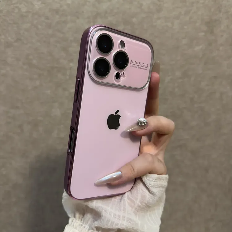 高级感冰粉色原机质感大视窗苹果15promax手机壳简约iPhone14潮13