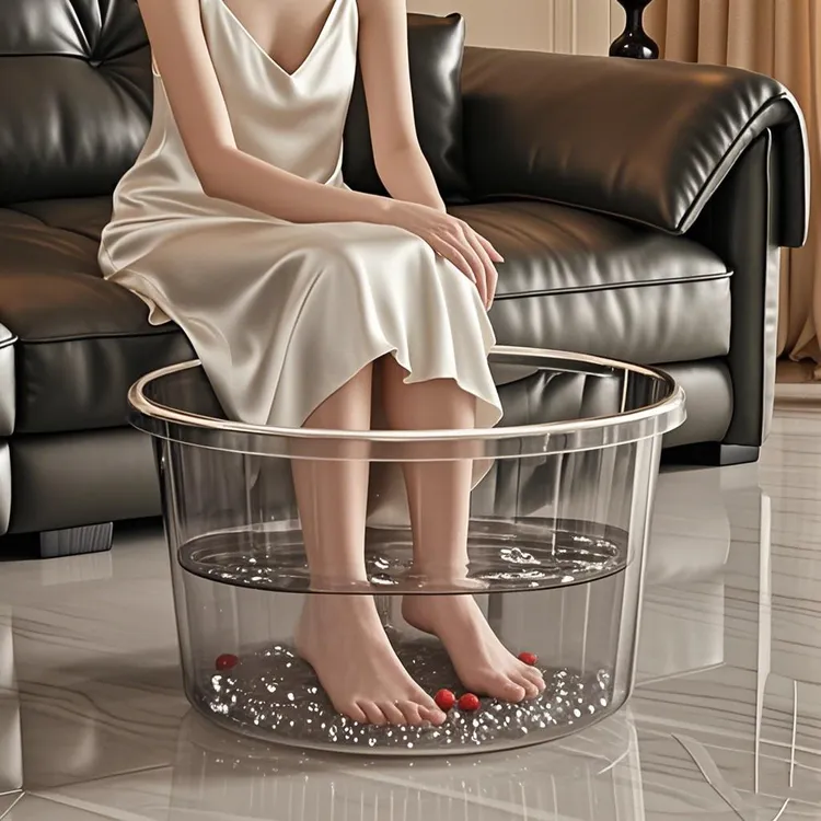 加厚泡脚桶家用2025新款女士过小腿加高深桶过膝儿童小孩洗脚桶