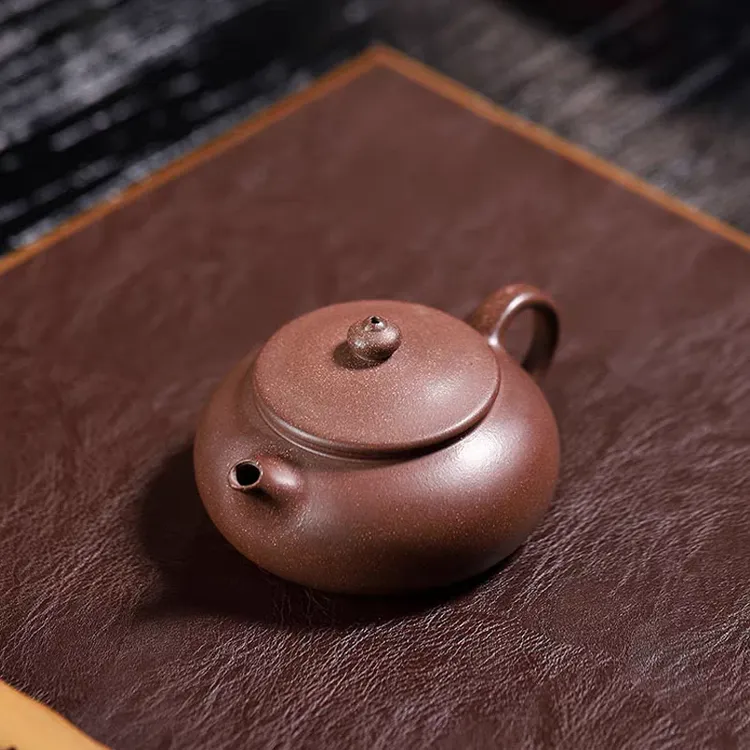 寒江紫砂壶内推球孔宜兴名家手工原矿正宗紫金砂泥功夫泡茶具小品