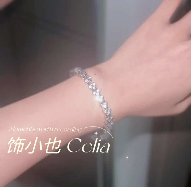 合金锆石手链 “溺爱”爱心满钻白色锆石手链A066