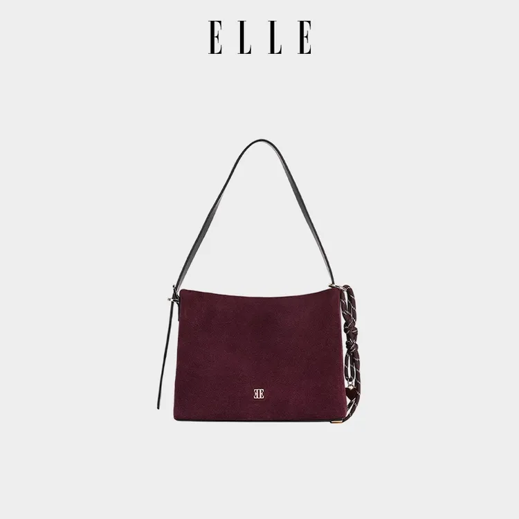 ELLE25新款【银色旋涡】早秋斜跨包轻奢时尚单肩托特包女包25050