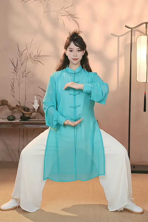 久武至尊夏季轻薄防晒太极服女练功服表演服中国风纱衣-【苏琪】
