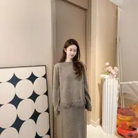 ZLeays林小允-暖暖-时尚针织花边咖色毛衫XMXY517