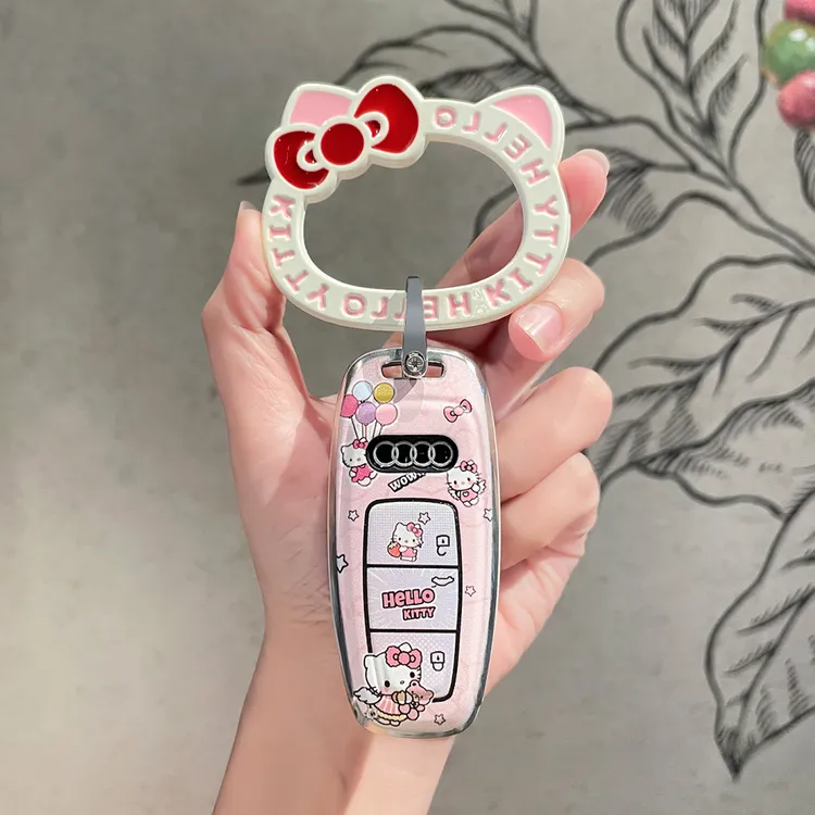 二喵适用奥迪a6l钥匙套25款a3车a7l壳a4l/q5l/q3q2l扣q4etron可爱