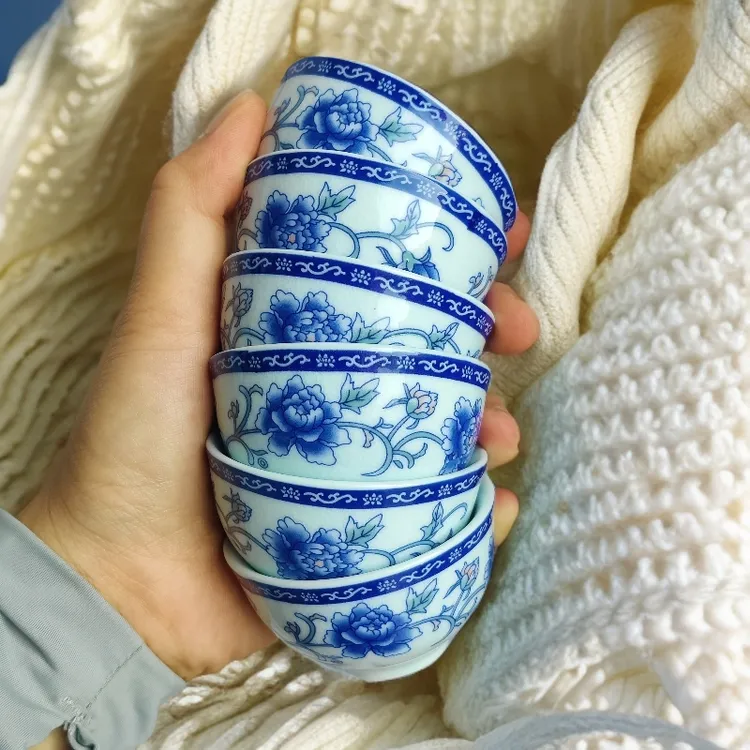 茶杯茶具中式复古陶瓷青花瓷功夫茶小茶杯家用品茗杯主人杯釉下彩
