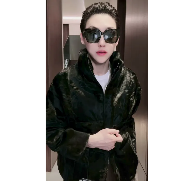  棕色 立领 短款鹅绒服外套  WT1123