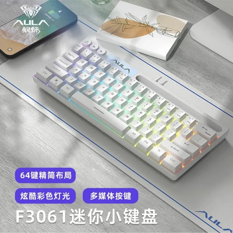 狼蛛F3061机械手感键盘游戏专用笔记本电脑游戏键盘推荐性价比高