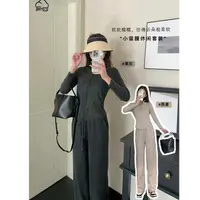 2521小蛮腰休闲运动套装两件套2025秋季立领高级感针织修身