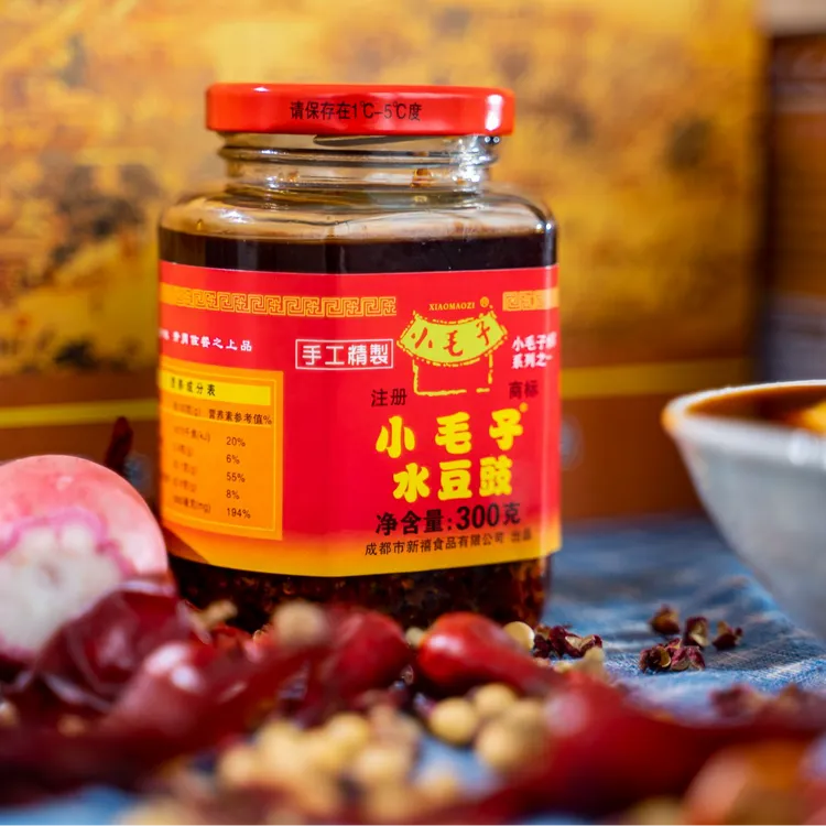 小毛子水豆豉四川特产麻辣鲜香脆开胃佐餐2瓶*300g/瓶