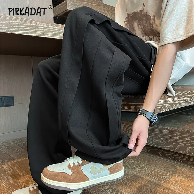 Pirkadat美式弯刀卫裤男款直筒宽松长裤休闲运动裤情侣裤子阔腿裤