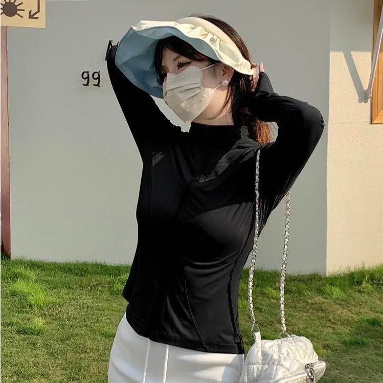 夏季立领防晒衣女冰丝透气宽松防紫外线户外运动防晒服外套