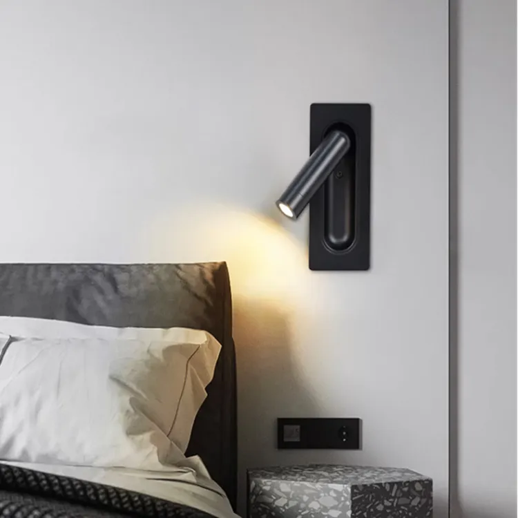 酒店客厅床头阅读灯嵌入式床头壁灯可调角度壁灯客房卧室书房壁灯