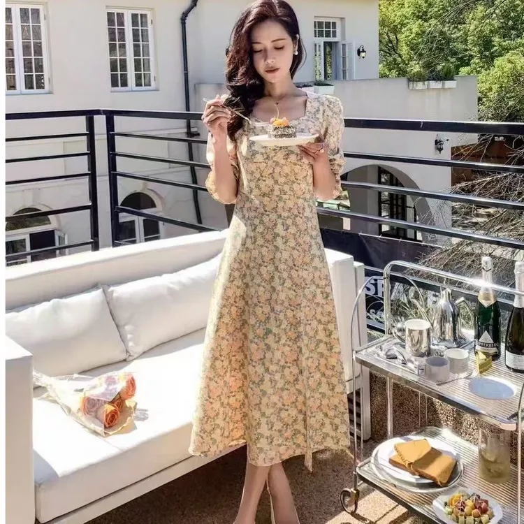 2025夏季新款法式碎花连衣裙女88808