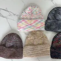 【娃娃专属】冬季加绒保暖彩虹针织帽子毛线帽冬天防寒多色混织