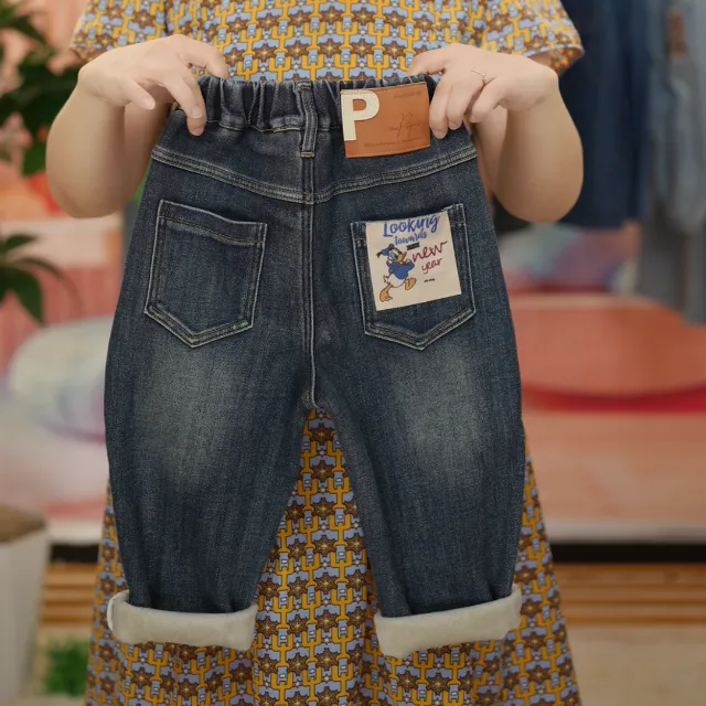 男童加绒加厚牛仔裤宝宝冬款直筒裤2025冬季新款儿童一体绒裤子潮