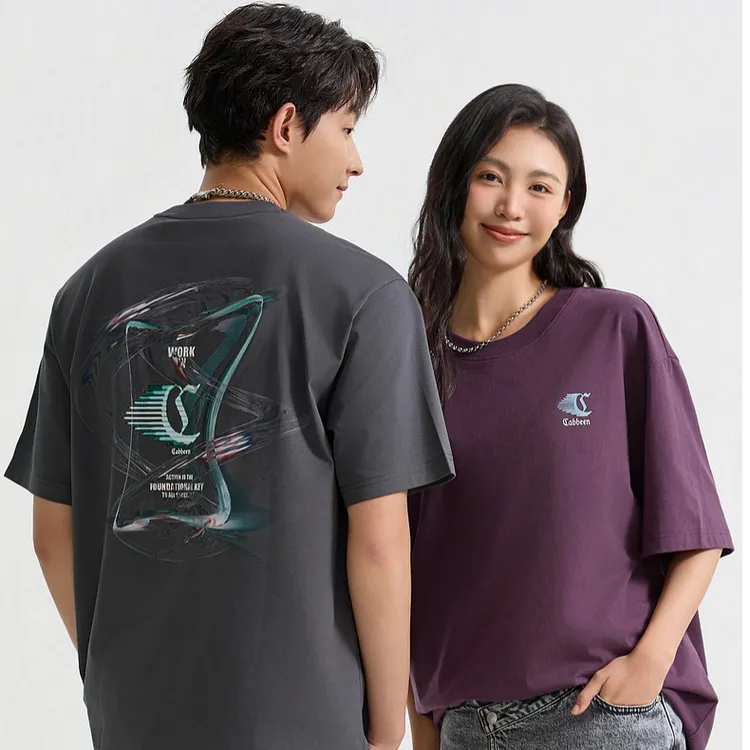 【科技印花】卡宾旗舰店凉感短T恤夏季新款索罗娜透气面料圆领上衣