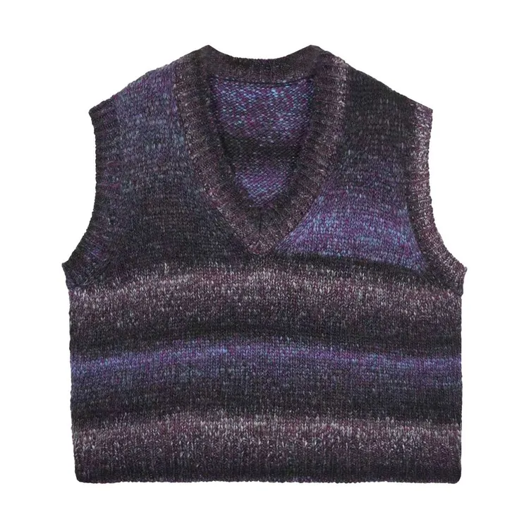 【格一专属】秋冬保暖绵羊毛保暖毛衣背心女V领25-167-26118