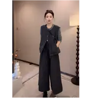 D018休闲轻熟风时尚洋气显瘦三件套复古