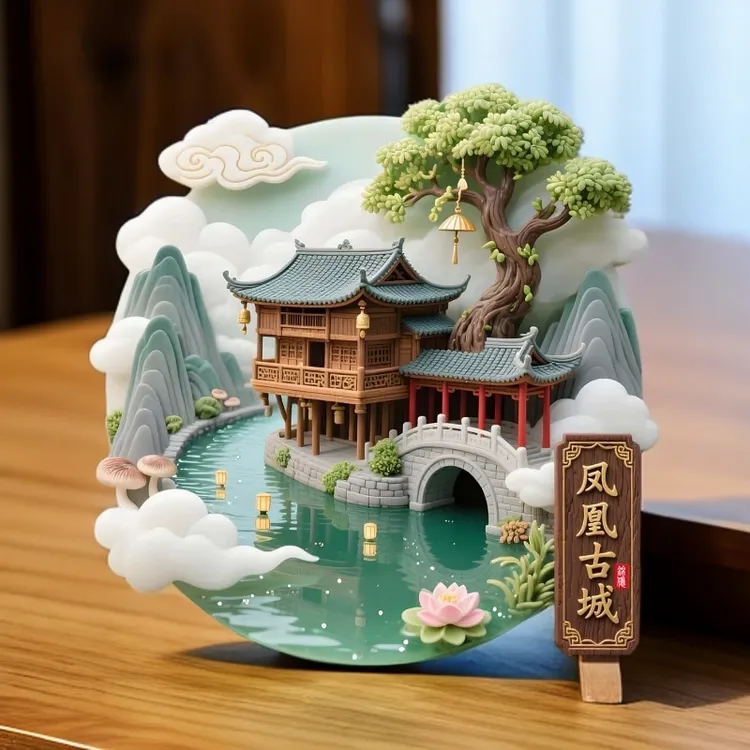 湖南凤凰古城金属冰箱磁贴文创旅游景点纪念品家居中国城市冰箱贴