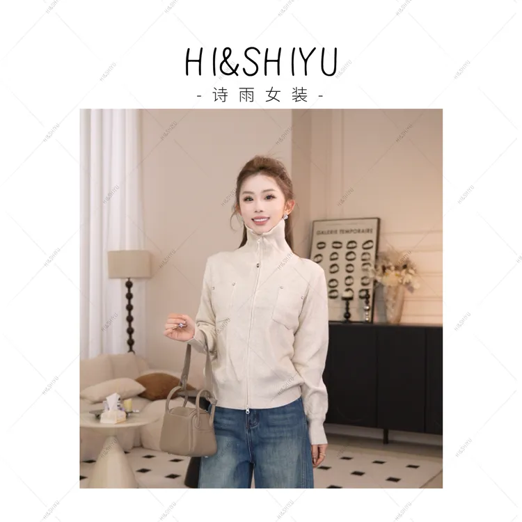 HISHIYU 【高智美学】2025冬季新款设计感毛衣开衫2591