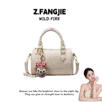 斜跨包通勤风方形波士顿包包印花质感手提包百搭