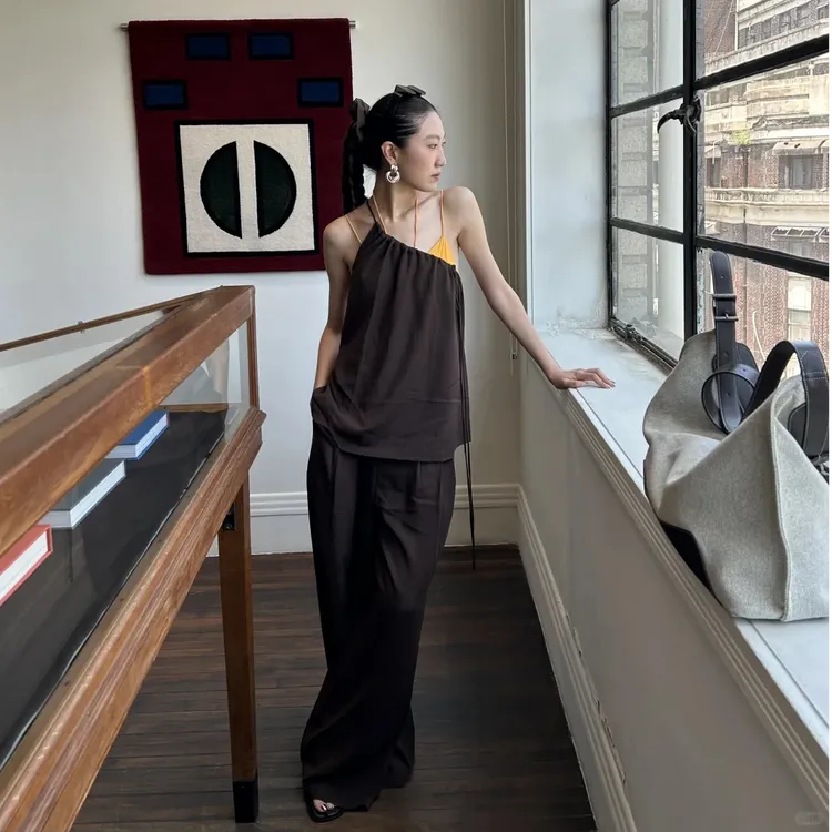 时尚套装套装极简风背心上衣气质风百搭纯欲风显瘦裤子休闲夏季