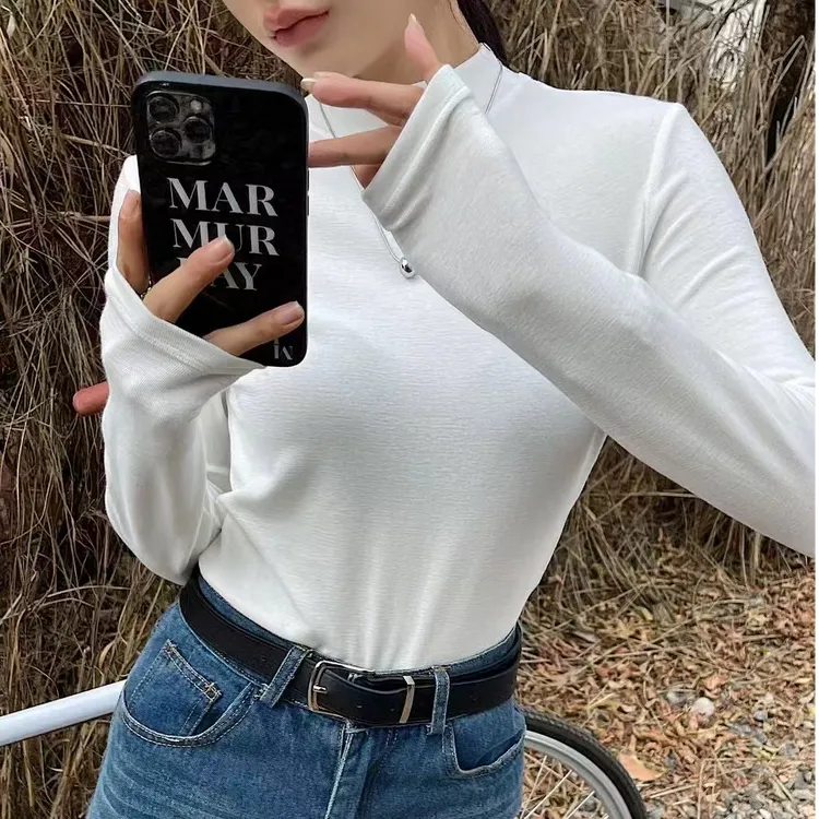 【香姐AND】【343539】冬季时尚爆款磨毛天花板圆领长袖打底T恤百搭