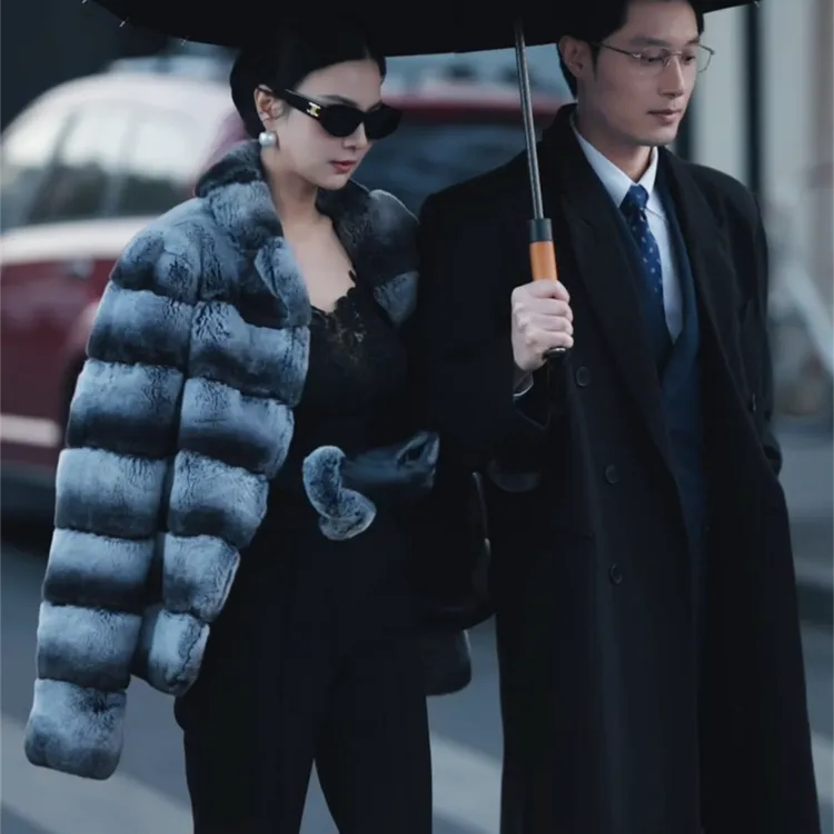 魏元高定/贵妇高端龙猫兔全抽刀立领外套-1121