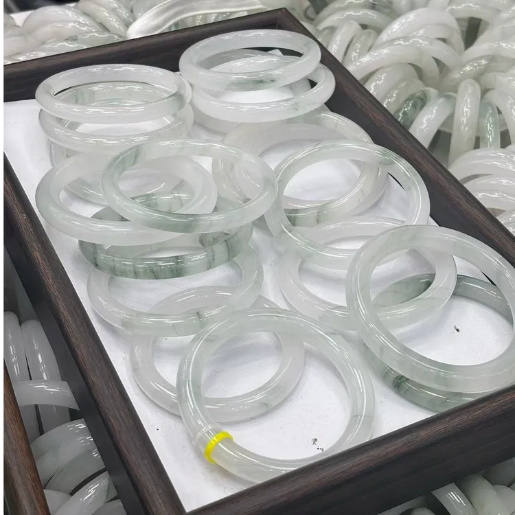 古风飘花新疆天山翠女款飘绿平安镯时尚百搭高冰-多样性发一