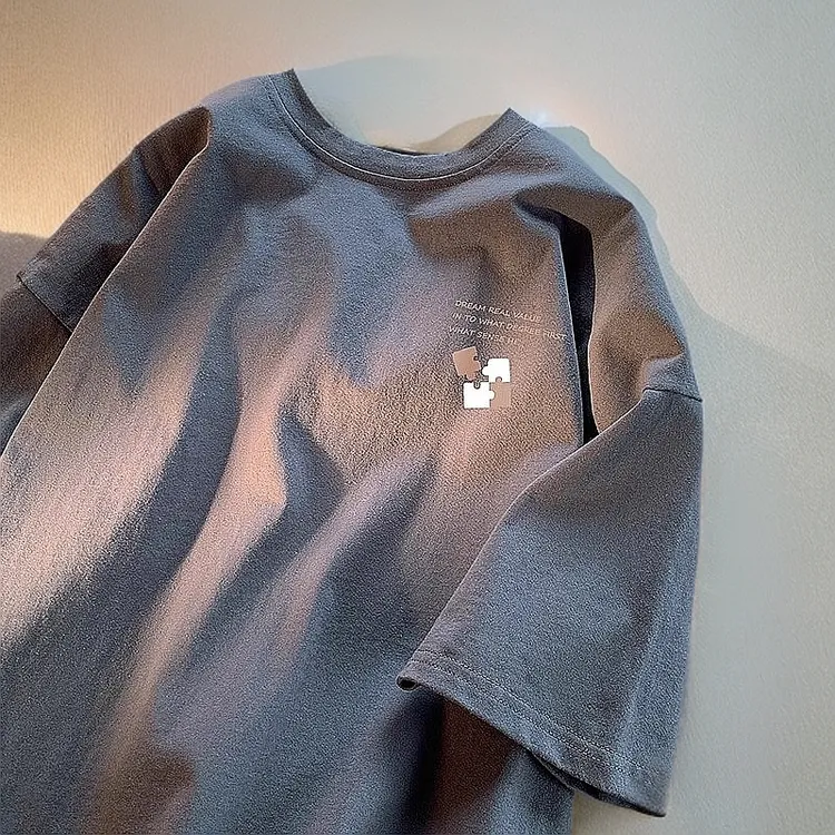 正肩宽松夏天休闲纯棉加男款300斤爸爸短袖t恤男高档新款半袖T恤