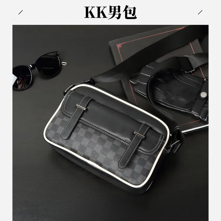男士单肩包新款2025爆款时尚真皮大容量单肩包百搭斜挎包邮差包