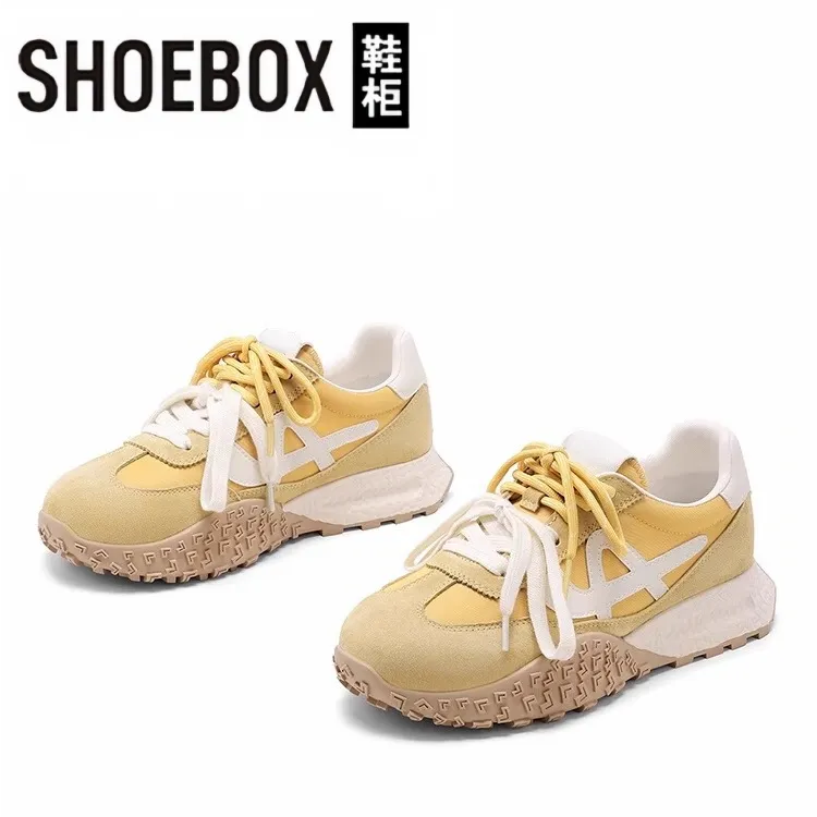 达芙妮旗下鞋柜2025新款爆款厚底德训鞋女运动休闲小个子老爹鞋