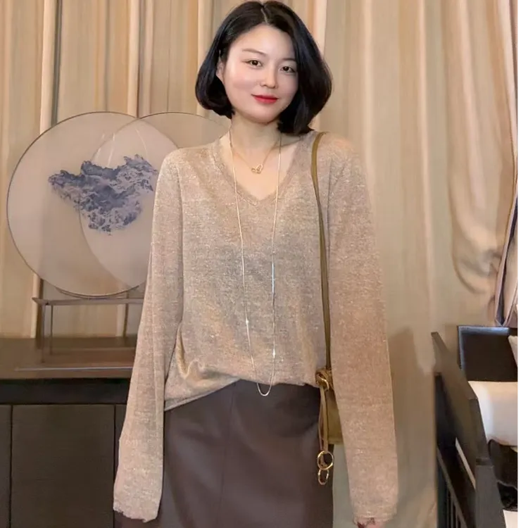 TANTAN 显瘦气质百搭弹力长袖早秋羊毛衫2539