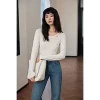 舒适天丝圆领羊毛打底衫修身保暖打底衫