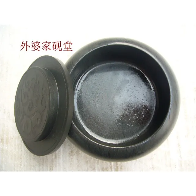 文房四宝带原石盖罗纹石料歙砚台并端砚毛笔送老徽墨可做水盂笔洗