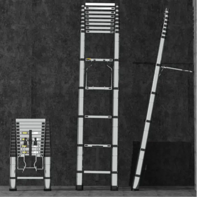 （直梯—铝合金）直梯加粗加厚铝合金装修梯子家用伸缩梯带挂钩