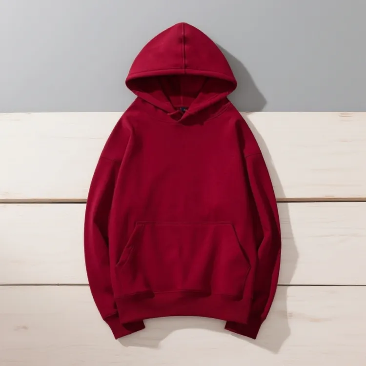 本命年连帽衫男春秋季薄款宽松落肩加肥加大男士套头红色衣服卫衣