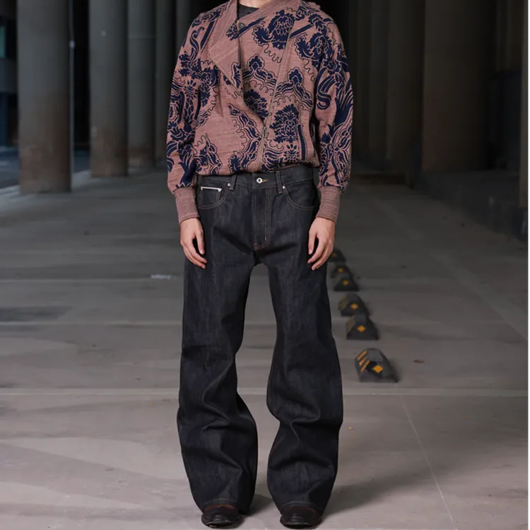 【2H专属】Big Production日本冈山窄幅赤耳丹宁宽松2021m微喇牛仔长裤原牛