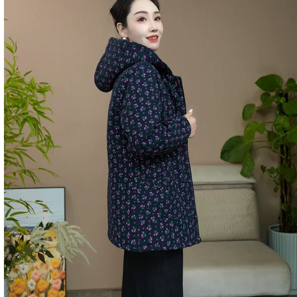 妈妈冬季胖妈妈棉衣洋气大码纯棉棉袄外套上衣