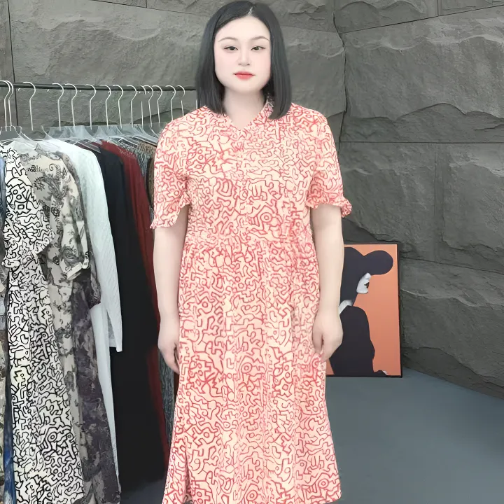2025年女士夏季连衣裙新款碎花雪纺大摆时尚气质显瘦收腰长裙