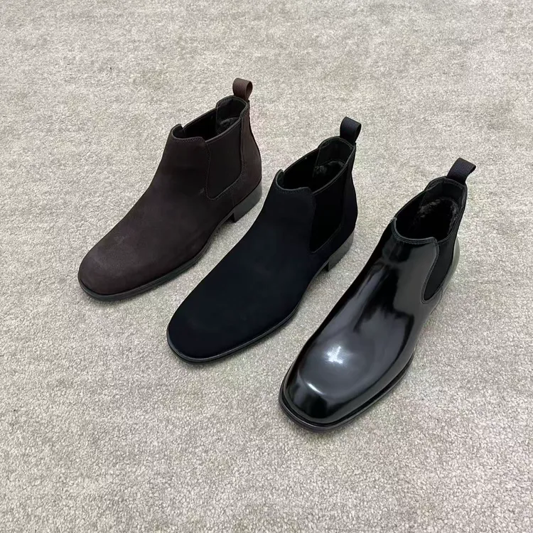 【加绒】冬季英伦风品质轻奢真皮商务高帮男款切尔西皮靴加绒款