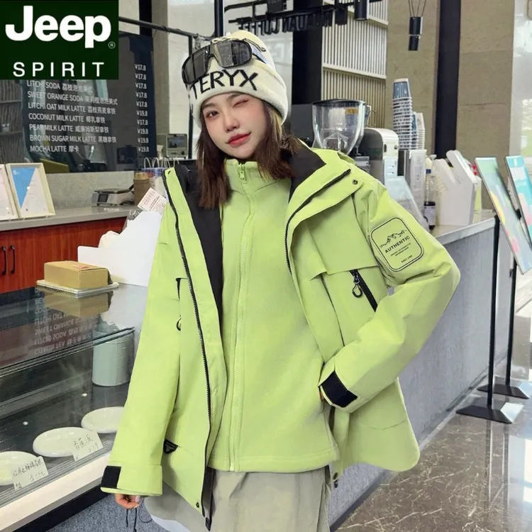 JEEPSPIRIT吉普冲锋衣男女款爆款2025新款可拆卸户外防风防水外套