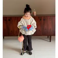 2025冬季新款童装 韩版童装 女童毛毛短袖外套 气质款毛毛衣
