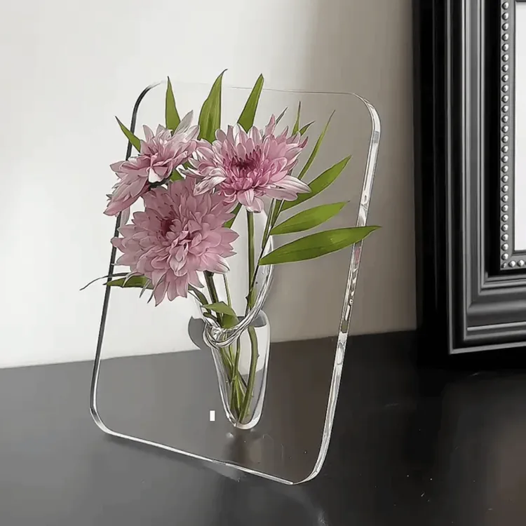 透明亚克力摆件花瓶插花艺术ins花瓶轻奢相框摆台家居装饰品J521