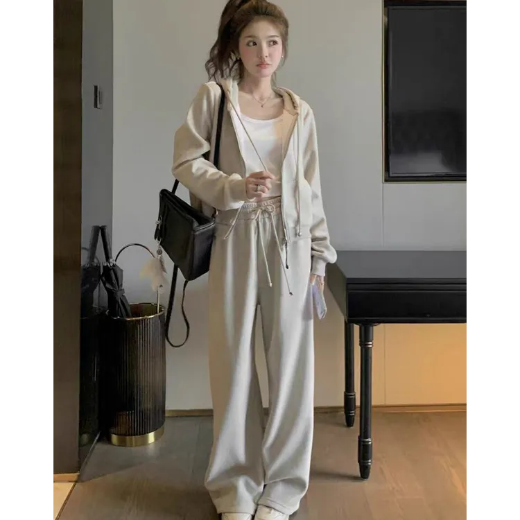 T1087早春女装连帽卫衣窄版裤休闲运动两件套洋气减龄套装2025