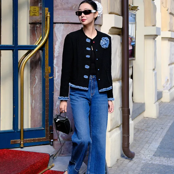 TRACYCHU土耳其进口复古普鲁士蓝直筒牛仔裤老钱风松弛感秋冬新品