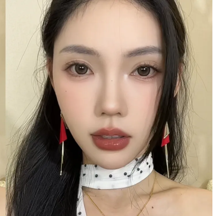 铜合金无非金属耳饰 红色几何三角长款流苏耳饰小众轻奢气质耳钩